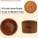 Cauldon Redware Small Tea Storage Jar in Terracotta Inner Glazed