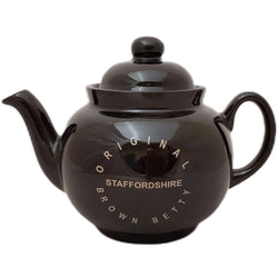 Cauldon Ceramics 4 Cup Brown Betty Teapot with Engraved Logo 36 fl oz/1020 ml
