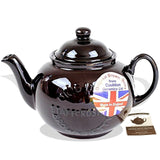 Cauldon Ceramics Hand Made 4 Cup Original Brown Betty Teapot with Staffordshire Logo 36 fl oz/1020 ml