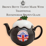 6 Cup Christmas Pudding Brown Betty Teapot
