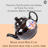 Cauldon Ceramics 4 Cup Brown Betty Logo Teapot with Infuser 36 fl oz/1020 ml