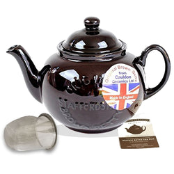 Cauldon Ceramics 4 Cup Brown Betty logo teapot with infuser