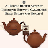 Cauldon Ceramics Classic Brown Betty Teapot | Traditional Handmade Brown Betty Teapot with Engraved Logo | Made with Staffordshire Red Clay | Authentic, Made in England Teapot (2 Cup)