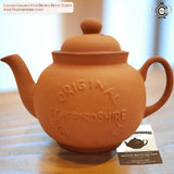 Cauldon Ceramics Hand Made 4 Cup Classic Terracotta Teapot with Logo 36 fl oz/1020 ml