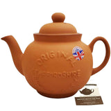 Cauldon Ceramics Hand Made 4 Cup Classic Terracotta Teapot with Logo 36 fl oz/1020 ml